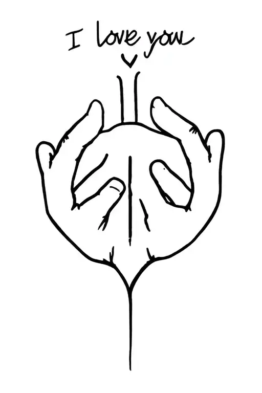 American sign language peace and I love you tattoo design idea