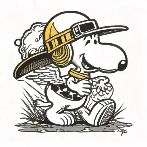 snoopy conversando com woodstock  tattoo design idea