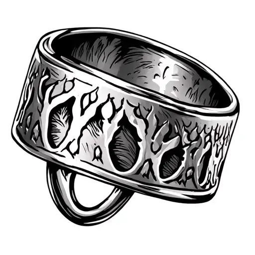a ring tattoo that has three elk tracks, a bull track, cow elk track, and a baby elk track tattoo design idea