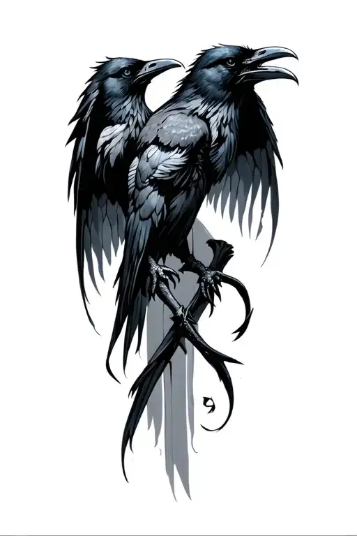morrigan ravens tattoo design idea