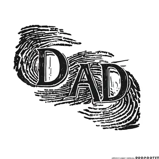 "Dad" fingerprints tattoo design idea