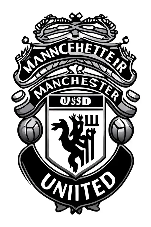 Manchester United logo incorporated into the design tattoo design idea