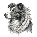 border collie tattoo design idea