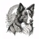 border collie tattoo design idea