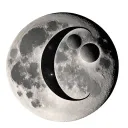 Waning Crescent phase, with some visible lunar disk illuminated by the Sun. A cursive letter E next to it  tattoo design idea