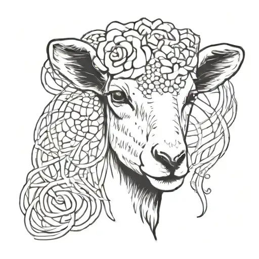 The lamb lies under the veil as in the clip of Lana del Rey tropico tattoo design idea