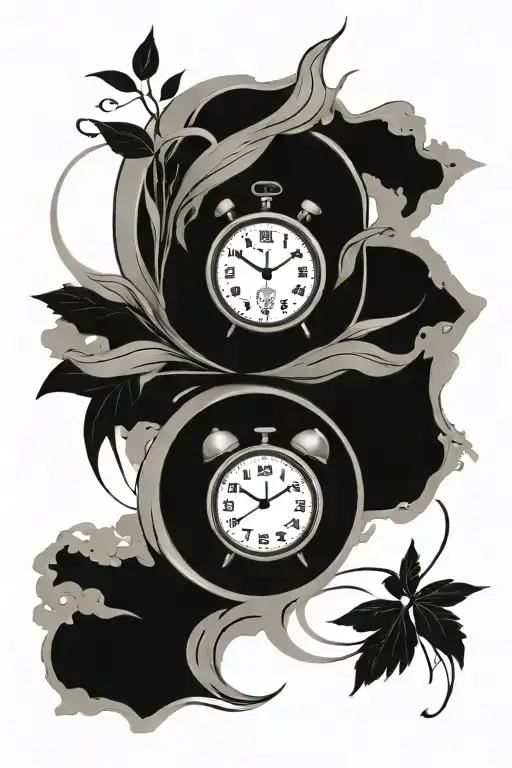 two clocks (3:48 and 3:49) tattoo design idea