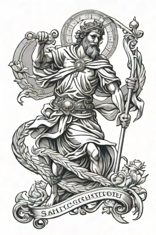 Saint Christopher tattoo design idea