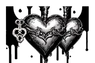 hearts with a key tattoo design idea