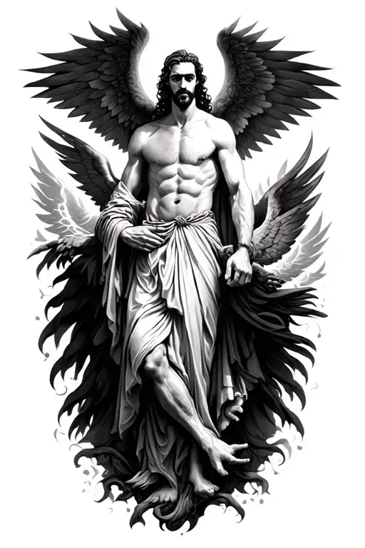 heaven gates and dad figure tattoo design idea