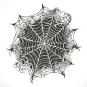 smoke in the shape of spider web tattoo design idea