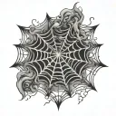 smoke in the shape of spider web tattoo design idea