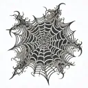 smoke in the shape of spider web tattoo design idea
