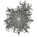 smoke in the shape of spider web tattoo design idea