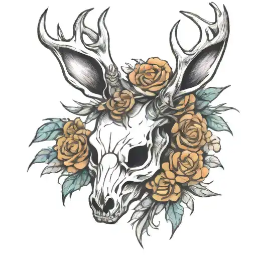 jackalope skull tattoo design idea