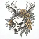 jackalope skull tattoo design idea
