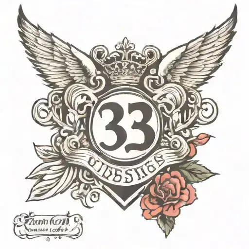 number 333 in chest tattoo design idea