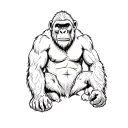 thug ape sitting tattoo design idea
