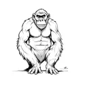 thug ape sitting tattoo design idea
