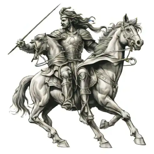 Alexander the Great scanning the horizon tattoo design idea