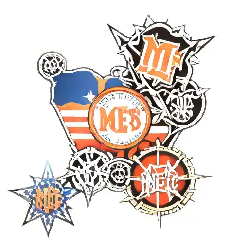 Knicks, Mets, and Giants with the Puerto Rico flag tattoo design idea