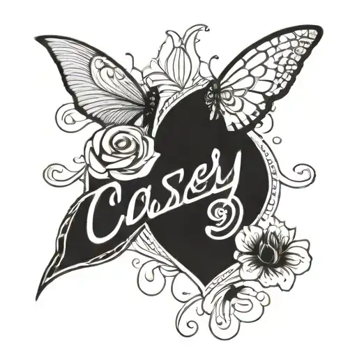 words "Casey Lynn" tattoo design idea