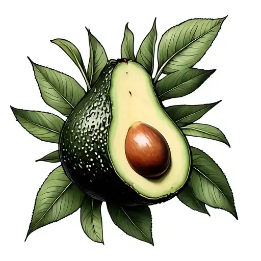 Avocado tattoo design idea