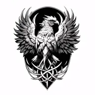 Celtic phoenix tattoo design idea