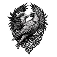 Celtic phoenix tattoo design idea