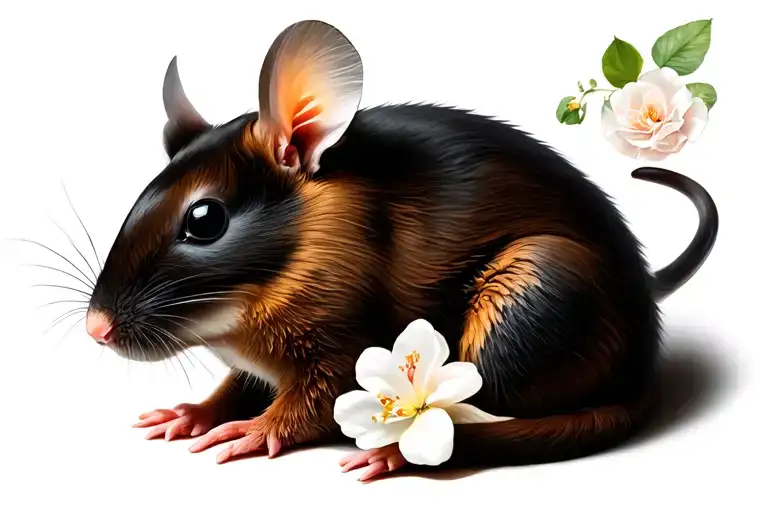 Mouse Fineline Gladiolen tattoo design idea