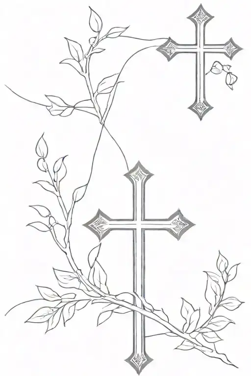 cross feminine basic plain back ground simple minimalistic tattoo design idea