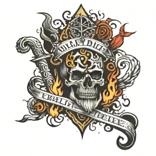fire with a bible scripture with Elijah written tattoo design idea
