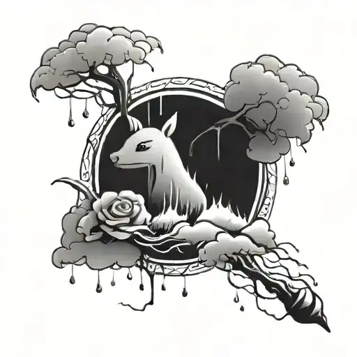 “used to couldn’t stand the rain but now the storm keep me sane like i’m immune to the pain” tattoo design idea