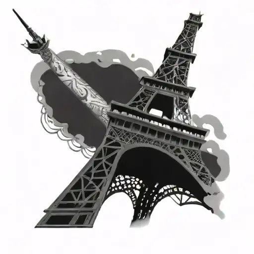 eiffel tower tower bridge leading tattoo design idea