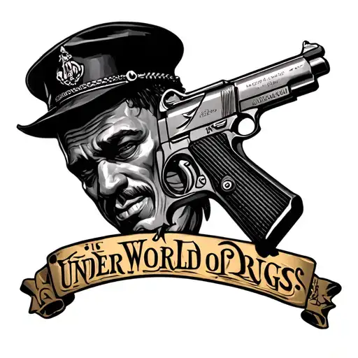 back tattoo old school gangster pop's and under birth him is the under world of drugs violence alcohol guns money  priso tattoo design idea