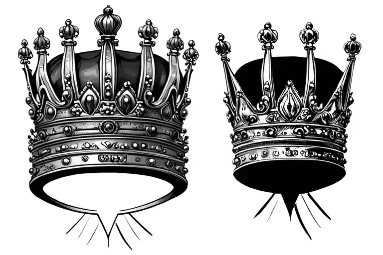 3 point crown tattoo design idea
