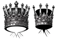 3 point crown tattoo design idea