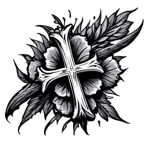 rip cross tattoo tattoo design idea