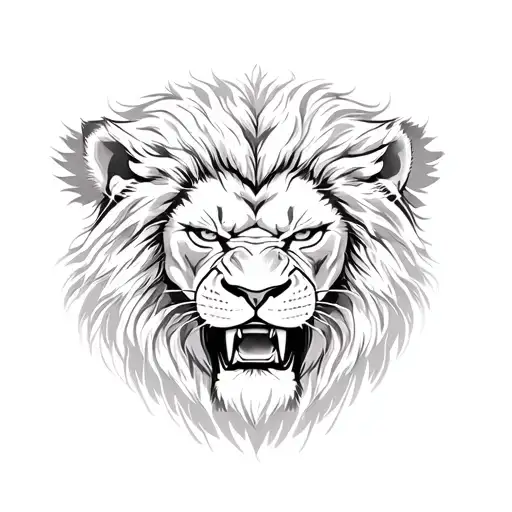 angry lion and spartan warrior inside the lion tattoo design idea
