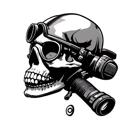 skull scuba Mask in the face tattoo design idea