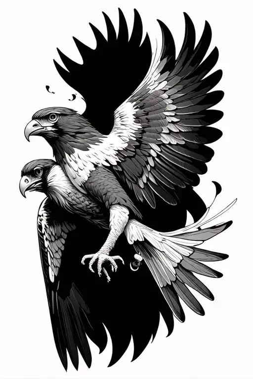 falcon diving tattoo design idea