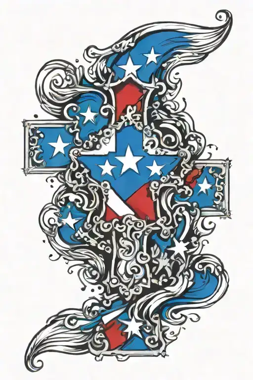 texas flag intertwined cross tattoo tattoo design idea