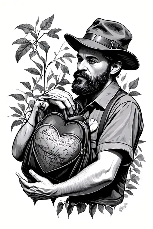 Rico uncle with love bags love commitment nature tattoo design idea