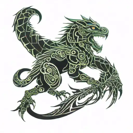 quetzalcoatl eating its own tail tattoo design idea