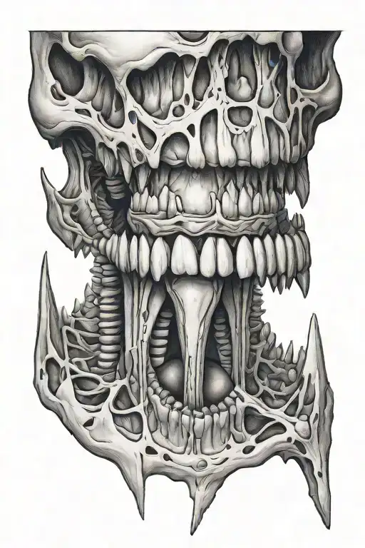 teeth nerve anatomy tattoo design idea