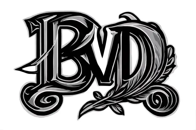 bvd initials  tattoo design idea