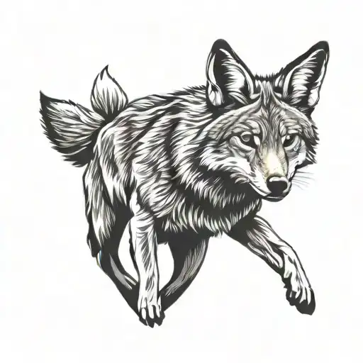 coyote silhouette tattoo design idea
