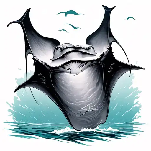 2 Manta Rays tattoo design idea