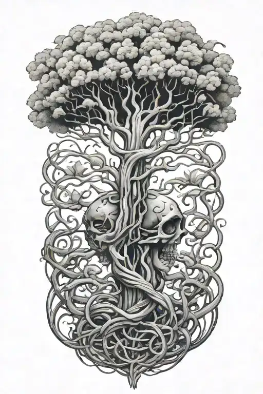 PTSD war Nobody told me, poison tree intertwined tattoo design idea