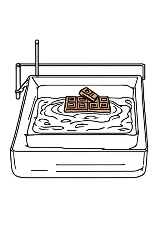 square jacuzzi with a chocolate waffle inside it  tattoo design idea
